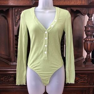 Capulet Raven Bodysuit Artichoke Rib NWT SAMPLE S